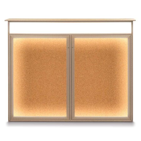 United Visual Products Open Faced Traditional Rounded Corkboard UV645ARC-GOLD-DBURGU